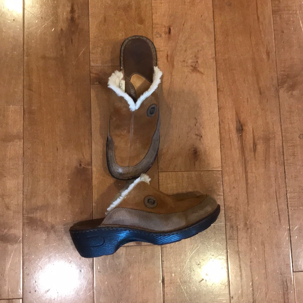 Born leather clog mules two tone 10